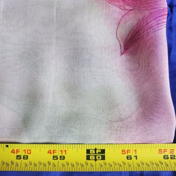 NWOT Water Lily 19x62"Scarf Soft Pastel Pink, Green Gently Drapes Over Shoulders - Picture 10 of 10